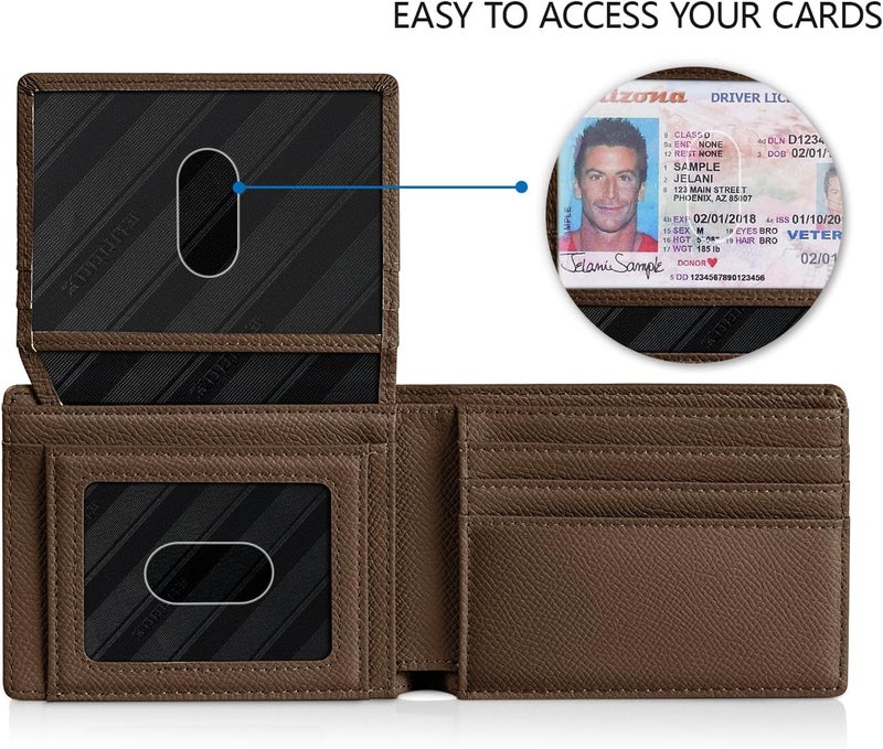 RUNBOX Wallet for Men Slim Rfid Leather 2 ID Window With Gift Box | Slim, Rfid, 2 ID Window, With Gift Box, Slim, Rfid - Image 2